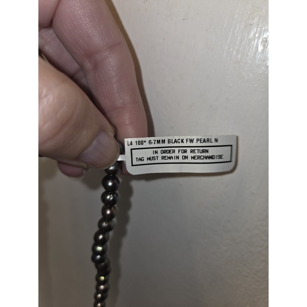 100" 6-7 Mm Black Freshwater Pearl Strand - Picture 3 of 12